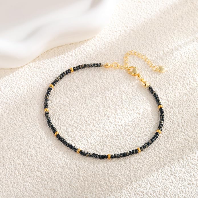 Starain Small Bead Anklets for Women Beach Foot Ankle Bracelet Cute Colorful Boho Beaded Anklets 8 inches