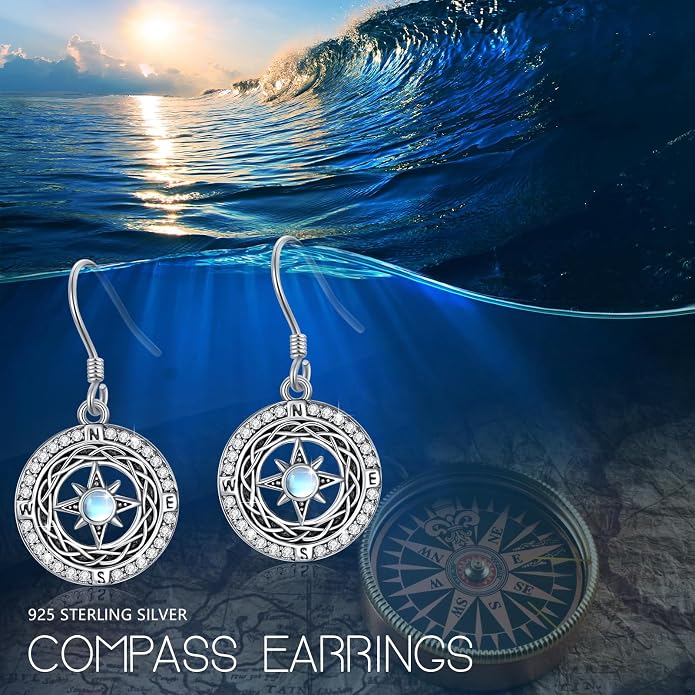 Celtic Knot Earrings 925 Sterling Silver Abalone Drop Dangle Celtic Earrings Gifts for Women