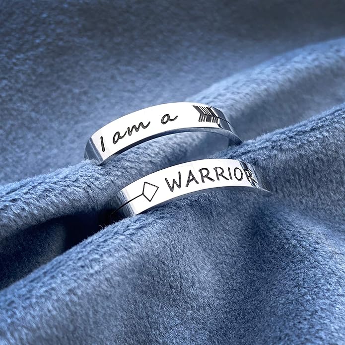 Vrycot Adjustable silvery Inspirational Stainless Steel Adjustable Bands Cool Stacking Opening Gift for Women Statement