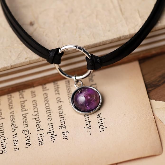 Sacina O Ring Crystal Choker, Black Choker, Boho Hippie Necklace, Gothic Necklace, Christmas Jewelry Gift for Women