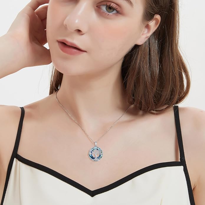 Tree of Life Thor Hammer Pendant Necklace for Women Sterling Silver S925 Jewelry for Women US1