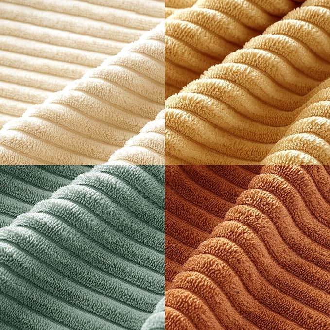 MIULEE Boho Farmhouse Throw Pillow Covers 24x24 Inch Set of 4 Summer Modern Natural Decorative Cushion Covers Soft Corduroy Fall Decor for Couch Bed Sofa Living Room Orange Teal Gradient Series
