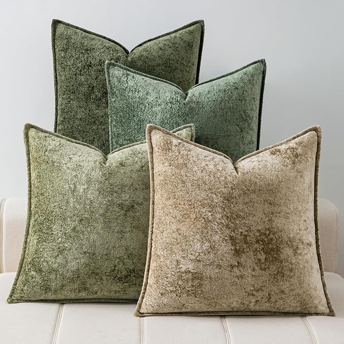 a moment Throw Pillow Covers 24X24 Inch 4 Packs,Soft Velvet Decorative Pillow Cases with 3D Ice Flower,Texture Modern Accent Cushion Covers for Sofa Couch Home Decor Quiet Oasis