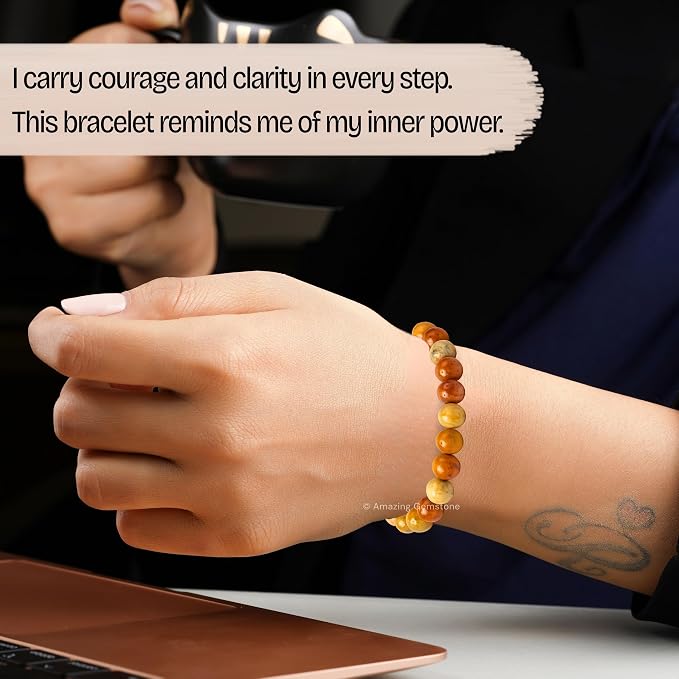 Amazing Gemstone Crazy Lace Agate Bracelet, Gifts for Men & Women - Protection Healing Crystal Bracelet - 8mm Gemstone Beaded Adjustable Bracelet, Pulseras para Hombres Mujer Stocking Stuffers
