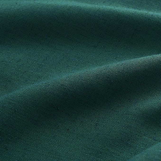 Aersas Dark Green Pinch Pleated Linen Curtains 96 Inch Length 2 Panels for Living Room Bedroom Semi Sheer Window Curtain Boho Neutral Back Tab Pinch Pleat Drape with Hooks 40x96