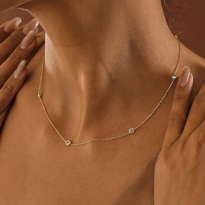 BAYLAY Gold Chain Necklace for Women - 18K Gold Plated Necklace Chain Dainty Gold Necklace for Women Gold Chain Gold Necklace Gold Jewelry Gifts Size 16/18/20/22/24/26 Inch