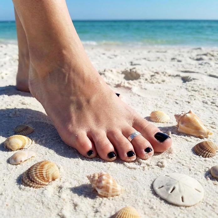 Sterling Silver Toe Ring, Handmade Adjustable Open Band, Minimalist Dainty Summer Beach Foot Jewelry for Women, Can Be Worn as Knuckle or Pinky Ring