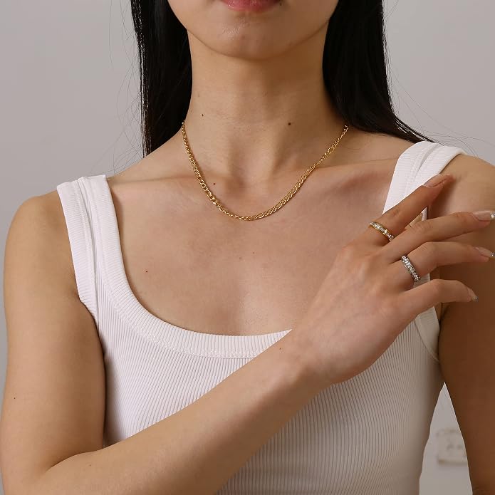Gold Chain Necklace for Women Dainty Simple Satellite Beaded Twisted Chain Choker Necklace Everyday Jewelry Christmas Gifts