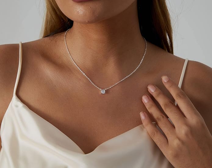 Kyerlyn Cubic Zirconia Choker Heart Shaped Diamond Choker Solitaire Necklace for Women Dainty Gold Filled Tiny CZ Diamond Choker Necklace…