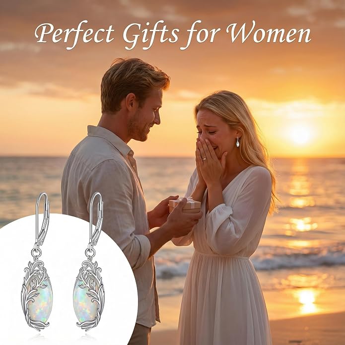 POPLYKE Tree of Life Teardrop Drop Dangle Earrings Sterling Silver Leverback Earrings Jewelry