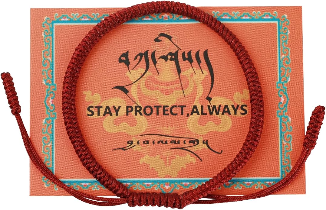 Authentic blessed Tibetan monks handmade Dorje Knot protection bracelet for women and men with a talisman
