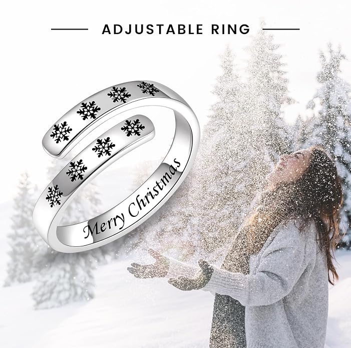 BEILIN 925 Sterling Silver Inspirational Jewelry Rings Adjustable Ring Personality Encouragement Gift for Teens Women