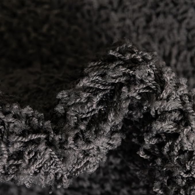 Unique Loom Solid Shag Collection Area Rug (4' 1" x 6' 1" Rectangle, Graphite Gray)