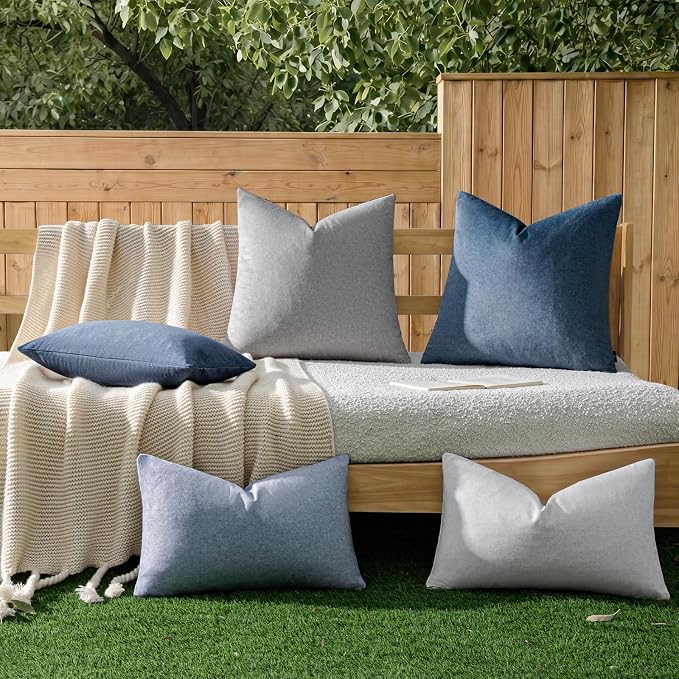 a moment Waterproof Throw Pillow Covers Set of 4,20x12 Inch Outdoor Stain Resistant Pet Friendly Pillowcases Cushion Covers for Patio Sofa and Living Room,Ocean's Dream