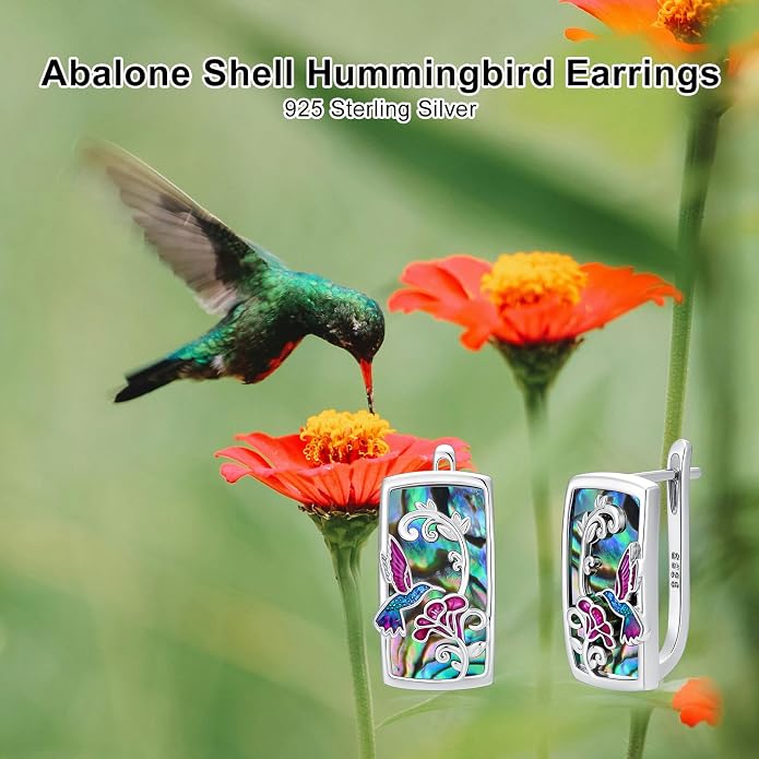 PROESS Abalone Shell Holy Mountain/Mustard Seed/Animal Earrings 925 Sterling Silver Mountain Jewelry Animal Lovers Gifts for Women