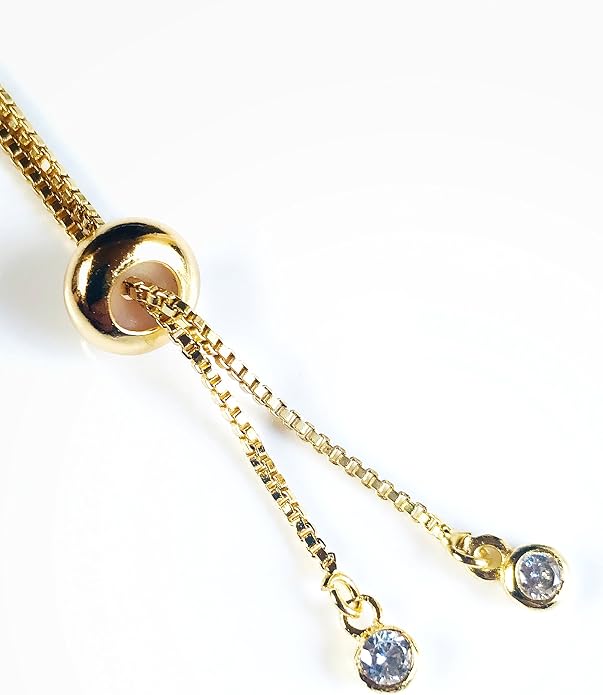 SIFRIMANIA Evil Eye Adjustable Sliding Bead Shiny Bracelet Lucky Charms Jewelry for Women of All Ages