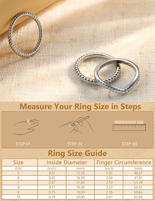Florideco Stackable Rings for Women 14K Gold Plated Minimalist Non Tarnish Cubic Zirconia Thumb Ring Set Dainty Knuckle Ring Trendy Statement Stacking Rings Set Size 5-10