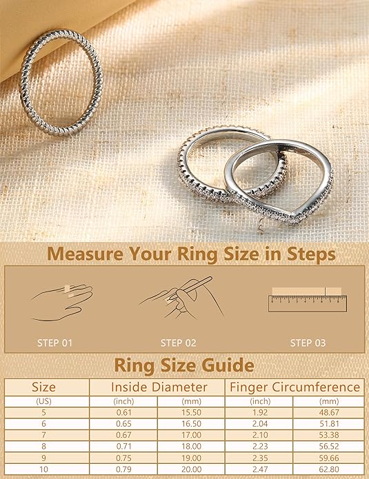 Florideco Stackable Rings for Women 14K Gold Plated Minimalist Non Tarnish Cubic Zirconia Thumb Ring Set Dainty Knuckle Ring Trendy Statement Stacking Rings Set Size 5-10