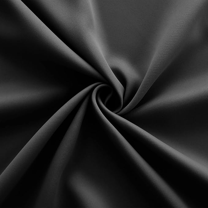 KOUFALL Closet Door Curtain Without Door,Insulated Thermal 78 Inch Long Black Pleated Curtains Alternative to Accordion Door