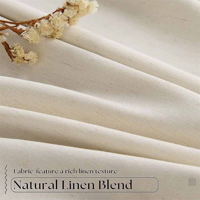 Cream Beige 100% Black Out Pinch Pleat Curtains 80 Inch Length 2 Panels | 2 Layer for 100% Blackout, Pinch Pleated with Hooks Rings Track Back Tab, Heat Blocking Soundproof, for Bedroom Living Room