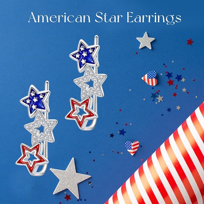Ear Climbers Earrings for Women Sterling Silver Vintage Ear Crawler Earrings Jewelry Gifts for Women
