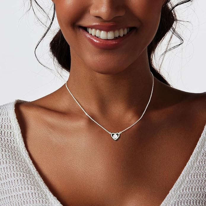 HERIER Cute Heart Necklace Dainty 18k Gold Plated Tiny Heart Pendant Choker Necklaces Small Gold Love Open Heart Chain Necklace for Women Simple Gold Necklace for Women Trendy Jewelry
