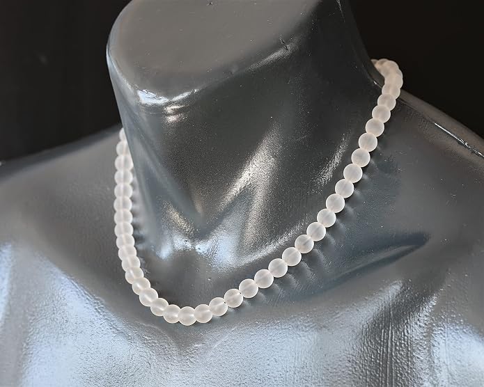 Natural Gemstone Beaded Choker Necklace | 8mm Handmade Adjustable Jewelry for Men & Women | Chakra Balancing Crystal Necklace | Spiritual Gift | Macrame Cord with Extender