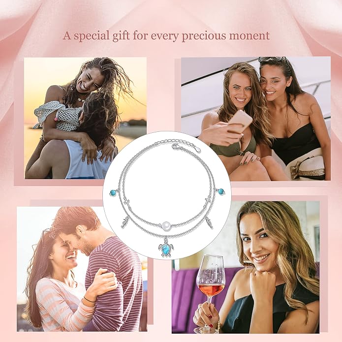 Anklet for Women 925 Sterling Silver Cross Layered Anklet for Women Girls Adjustable Dainty Beach Foot Chain Plus 9 10 Inch Charm Anklet Jewelry Birthday