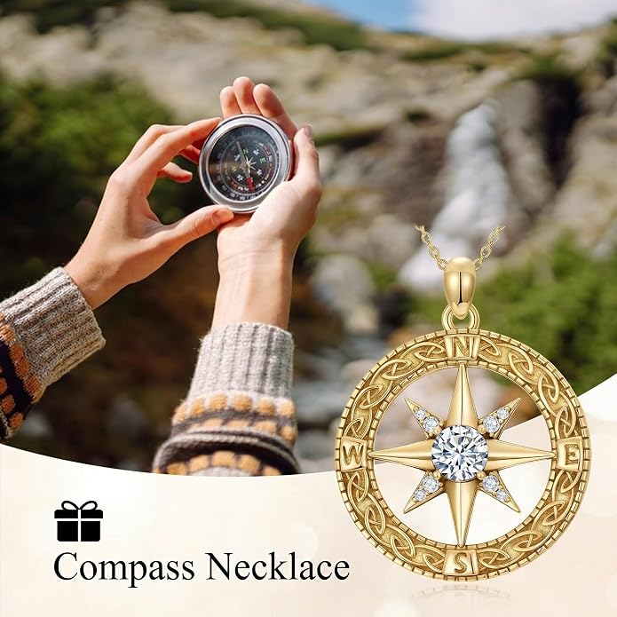 Compass/Sailboat/Lighthouse/Rudder Anchor Necklace for Women 18K Gold Plated Nautical Navy Jewelry Sea Lover Sailor Necklace Mothers Day Gifts for Women Mom Wife