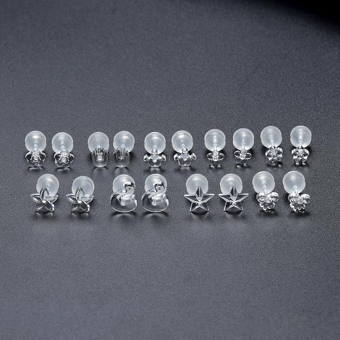 Plastic Post Stud Hoop Earrings for Sensitive Ears Multicolor Butterfly Flower Stud Earrings Set for Women