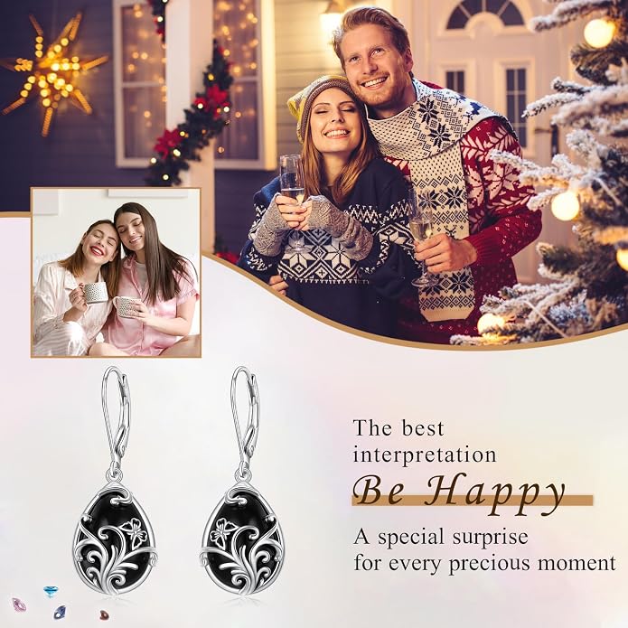 925 Sterling Silver Filigree Dangle Drop Earrings Daisy/Lotus/Rose Flower/Moonstone Leverback Teardrop Earrings for Women Infinity Celtic Knot Daisy Lotus Jewelry for Mothers Day