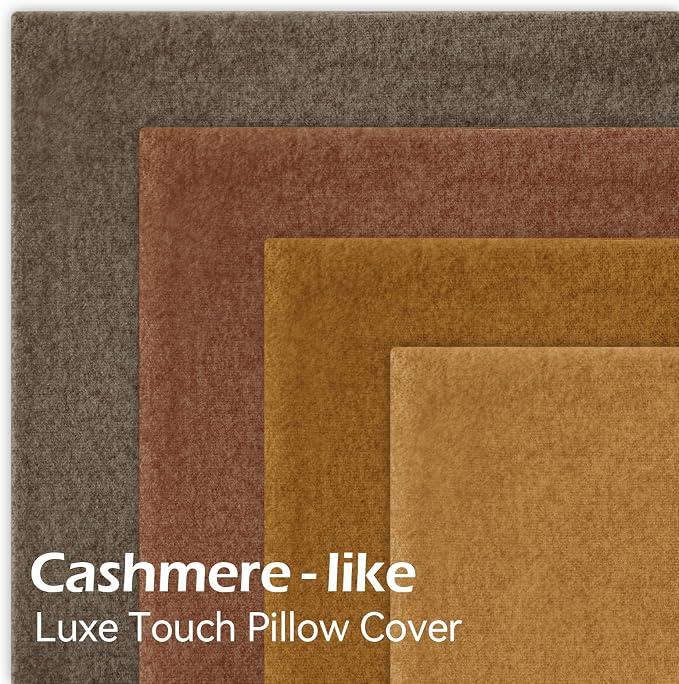 a moment Waterproof Throw Pillow Covers Set of 4,18x18 Inch Outdoor Stain Resistant Pet Friendly Pillowcases Cushion Covers for Patio Sofa and Living Room,Golden Oak