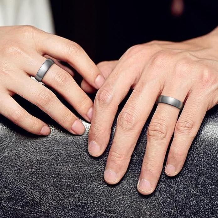 King Will Wedding Band for Men Women, 2/4/6/7/8mm Domed Matte Brushed Tungsten Carbide Rings, Solid/Dual Color Engagement Rings, Comfort Fit
