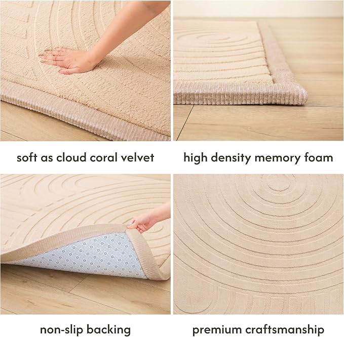 Hakuna Matte CloudRise Baby Play Mat for Floor 47" x 67" Arches | Coral Velvet high-density foam Rug for Crawling & Cozy Play – Non-Slip, Water-Resistant, Easy-CareTummy Time Mat