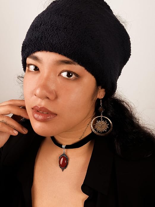 Sacina Victorian Black Velvet Gothic Choker, Vintage Necklace, Costume & Christmas Jewelry Gift for Women