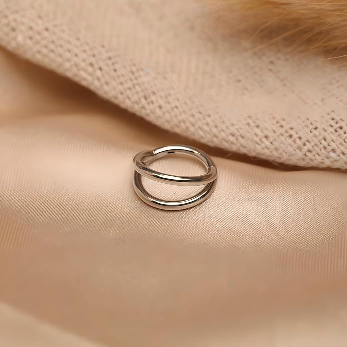 316L Surgical Steel Septum Clicker Ring Nose Ring Hoop Sleeper Hoop Earring Helix Rook Conch Cartilage Daith Tragus Earrings Lobe Nose Piercing Jewelry for Women