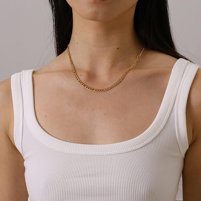Gold Chain Necklace for Women Dainty Simple Satellite Beaded Twisted Chain Choker Necklace Everyday Jewelry Christmas Gifts