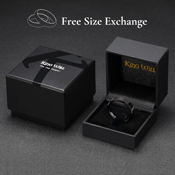 King Will BASIC Men Women 4mm/5mm/6mm/7mm/8mm Titanium Rings Polished Wedding Band Engagement Anniversary Band Comfort Fit