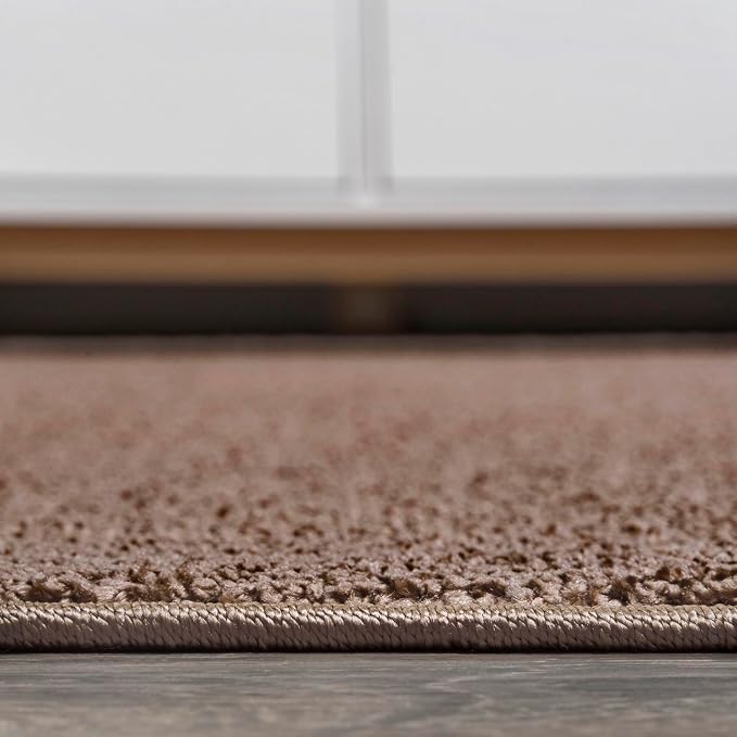 JONATHAN Y Haze Solid Low-Pile Brown 7' Square Indoor Area Rug, Coastal,Bohemian,Minimalist,Classic, Easy-Cleaning for Living Room,Bedroom,Kitchen,Pet Friendly,Non-Shedding (SEU100J-7SQ)