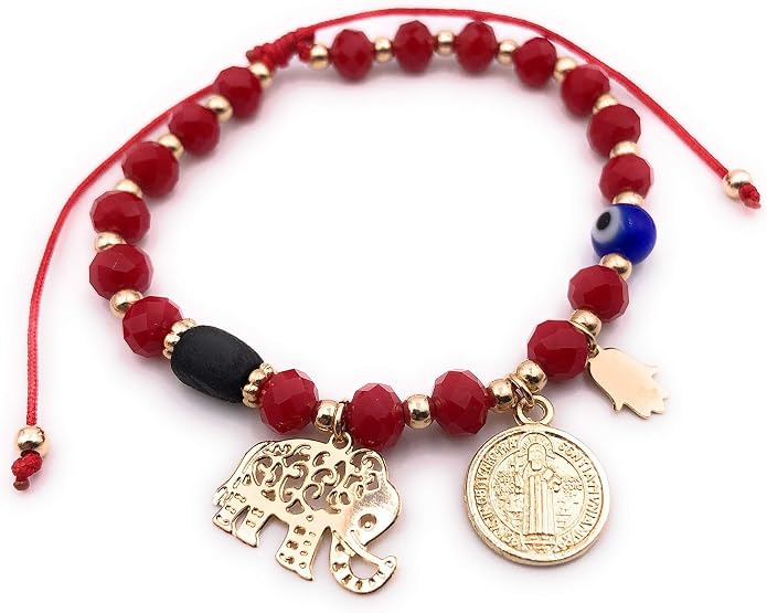 SIFRIMANIA Positive Energy Evil Eye Talisman Genuine Azabache Red Adjustable Protection Bracelet for Women