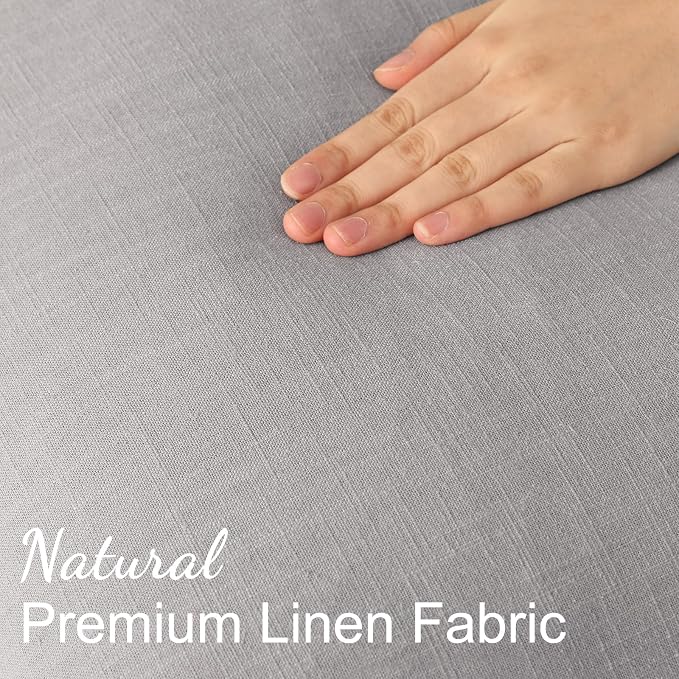 decorUhome Fall Light Grey Linen Throw Pillow Covers 18x18 Set of 2 | Decorative Soft Cozy Modern Farmhouse Boho Accent Pillow Cases with Flange Edges for Couch Bed Sofa Living Room Home Decor
