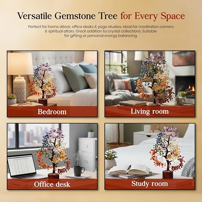 Crystal Tree, Tree of Life, 7 Chakra Stones, Feng Shui, Women Gifts, Healing Crystal, Gemstone, Crystals, Healing Stones, Spiritual Gifts, 300 Beads