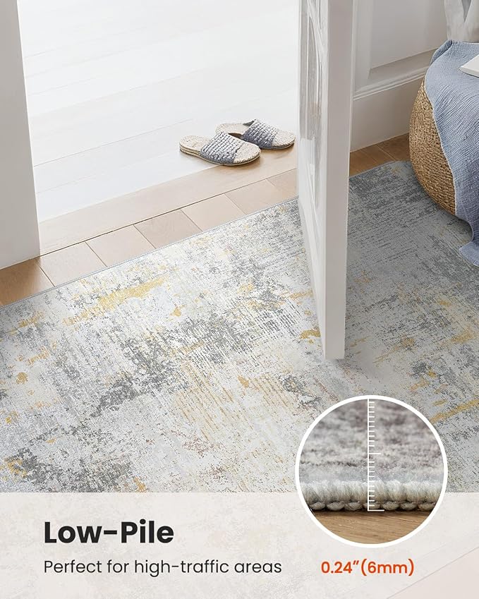 AMADA HOMEFURNISHING 10x14 Area Rugs for Living Room, Modern Large Area Rugs with Non-Slip Backing & Low Pile, Neutral Soft Washable Rug for Large Bedroom Dining Room Nursery Office, Beige