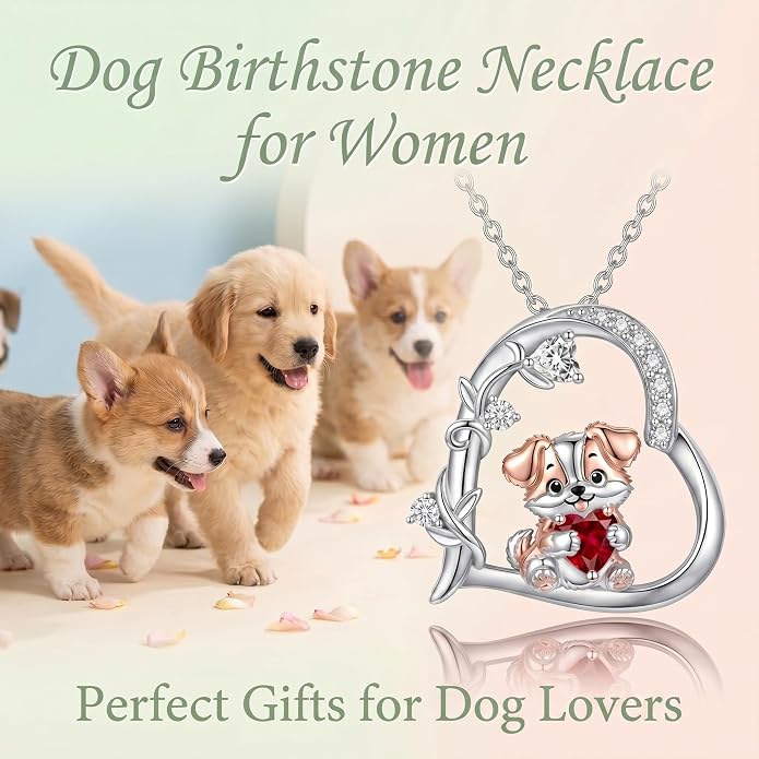 PELOVNY Teddy Bear Necklace for Women 925 Sterling Silver Bear/Highland Cow/Fox/Cat/Axolotl Birthstone Necklace Christmas Birthday Jewelry Gifts for Mom Daughter Wife Sister