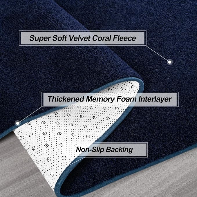 Gifeas Ultra Soft Round Area Rugs for Living Room Bedroom, 6x6 Feet Navy Blue Thickened Memory Foam Modern Indoor Circle Carpets, Non-Slip Comfy Circular Rug for Boys Girls Nursery Room Home Decor