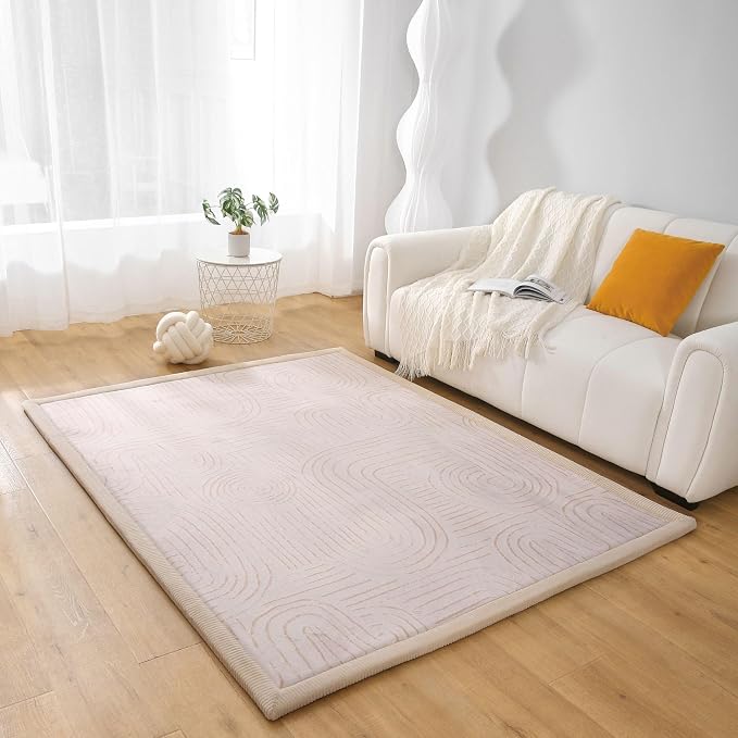 Hakuna Matte CloudSoft Baby Play Mat for Floor 60" x 80" | Coral Velvet Memory Foam Rug for Crawling & Cozy Play Non-Slip, Water-Resistant, Easy-Care Tummy Time Mat