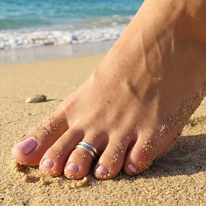 Sterling Silver Toe Ring, Handmade Adjustable Open Band, Minimalist Dainty Summer Beach Foot Jewelry for Women, Can Be Worn as Knuckle or Pinky Ring