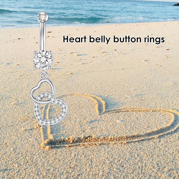 Butterfly Cross Shark Belly Button Ring 925 Sterling Silver Clicker Belly Rings Dangle Navel Ring Hypoallergenic Navel Piercing Belly Piercing Jewelry Gifts for Women