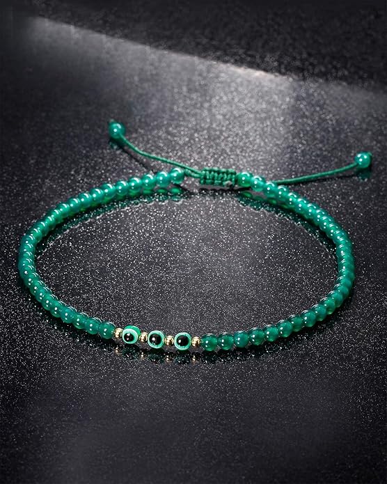 Evil Eye Ankle Bracelets for Women Beads Anklets Beach Accessiory Gemstone Healing Crystal Adjustable