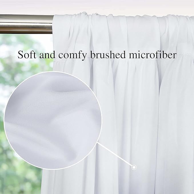 Homechoice Decor Thermal Insulated Window Curtains, 54"W x 84"L x 2 Panels | White Boho Ruched Blackout Window Treatments with 3 Rows of Butterfly Flowers, Rustic Rod Pocket Drapes for Room (LQ-30)